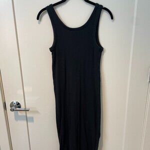A New Day Ribbed Tank Dress Midi Length in Black - XS